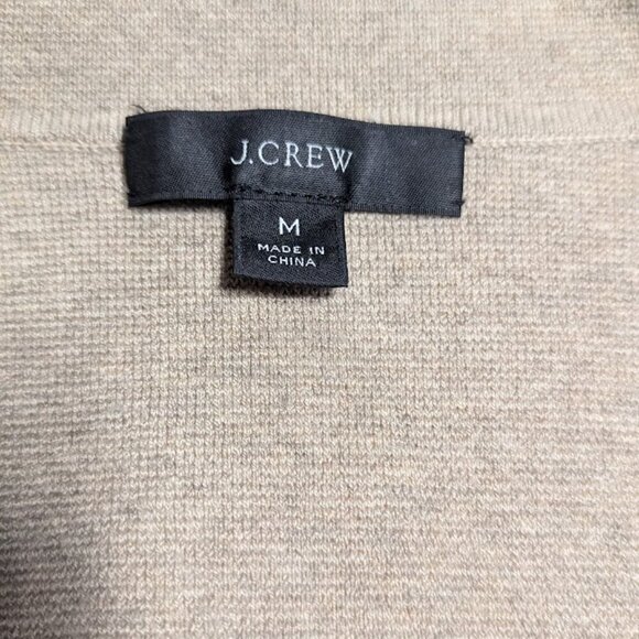 J.Crew Tan Camille Shrunken Sweater Knit Blazer Cotton Wool Poly Jacket Medium - Picture 6 of 6